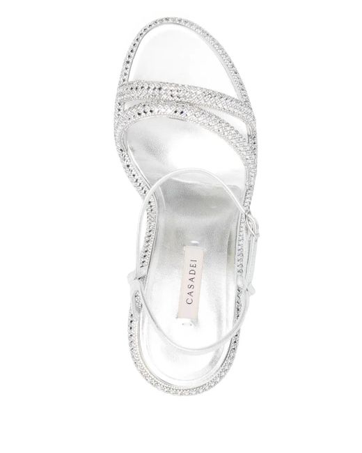 Casadei ビジュートリム サンダル White