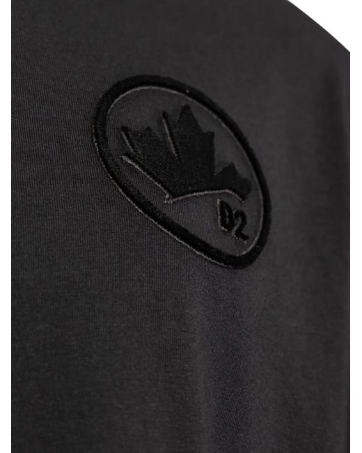DSquared² Black Logo-Appliquéd Cotton T-Shirt for men