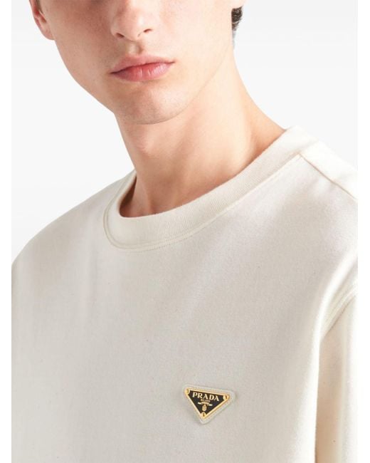 Prada White Triangle-logo Cotton T-shirt - Men's - Cotton for men