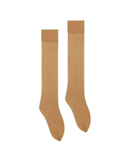 Wolford White Satin Touch 20 Knee-High Socks