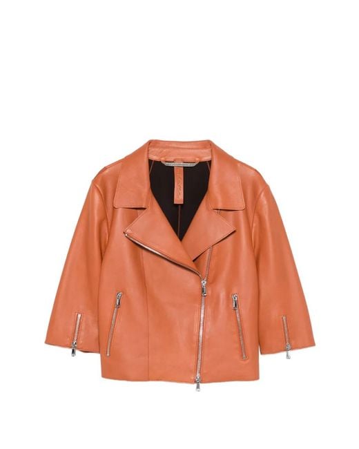 The Jack Leathers Orange Zip Leather Jacket