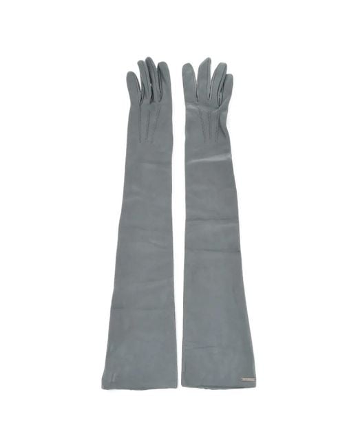 DSquared² Gray Logo-Plaque Gloves