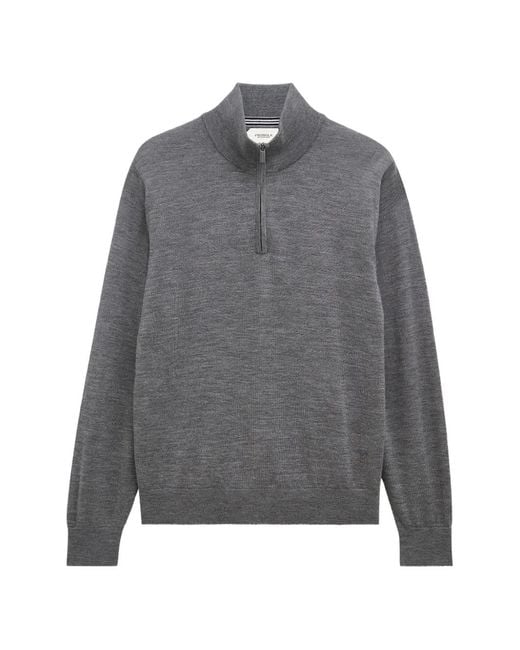 Pringle of Scotland Gray Quarter-Zip Merino Wool Sweater for men