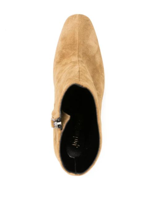 Palm Angels Brown Suede Ankle Boots With Palm Heel
