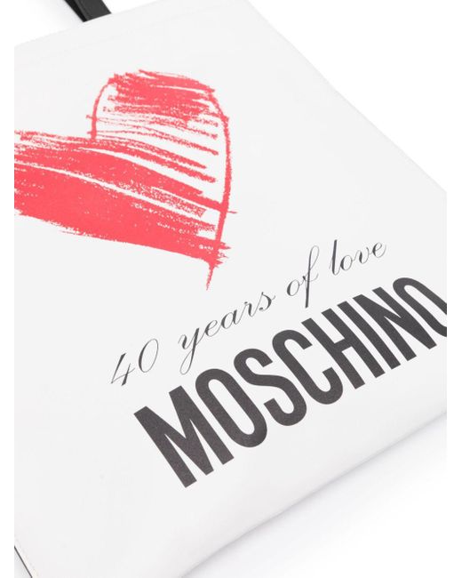 Bolso de hombro con logo Moschino de color White