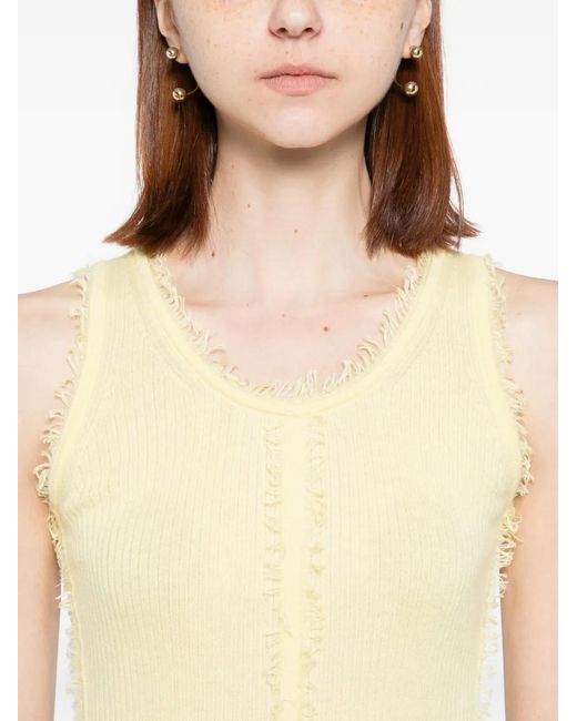 CUDDLEUP Yellow Cashmere Vest