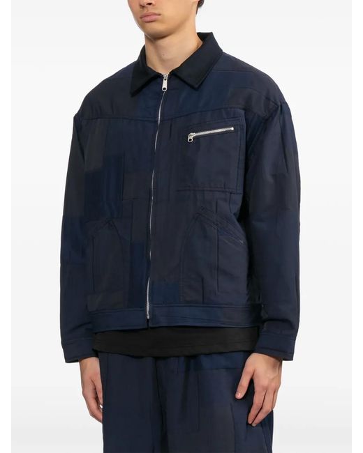 Comme des Garçons Blue Multi-Pocket Patchwork Overshirt for men