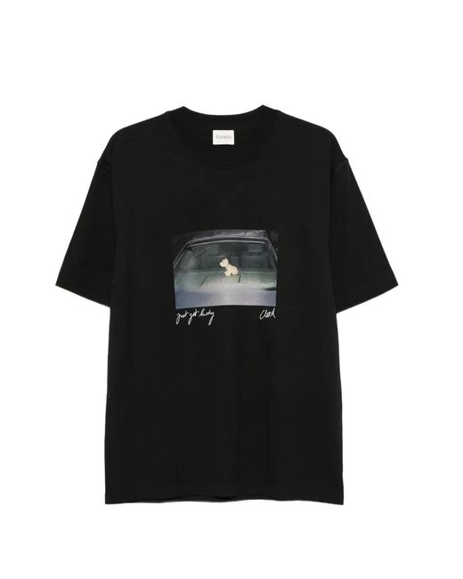 Closed Black Graphic-Print T-Shirt for men
