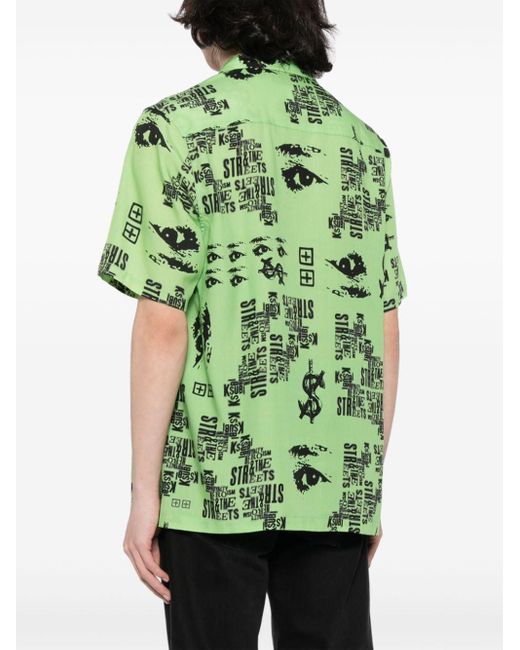 Ksubi Green Graphic-print Shirt for men