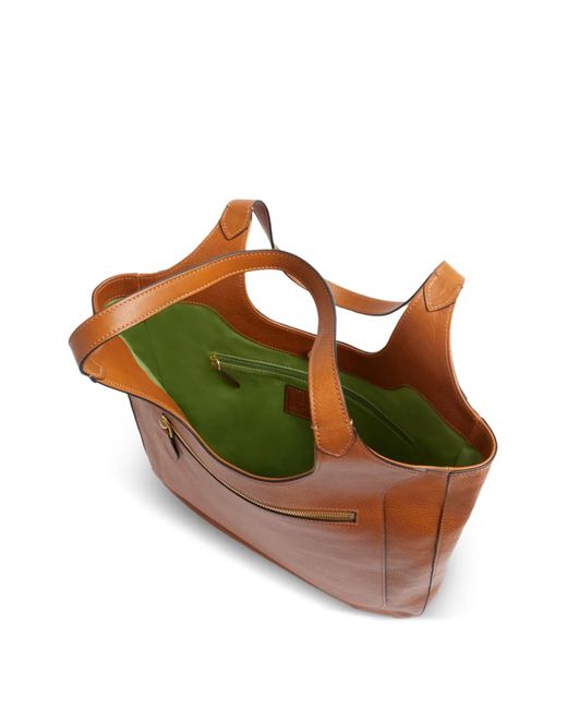 The Bridge Brown Luce Soft Zip-Pocket Leather Shoulder Bag