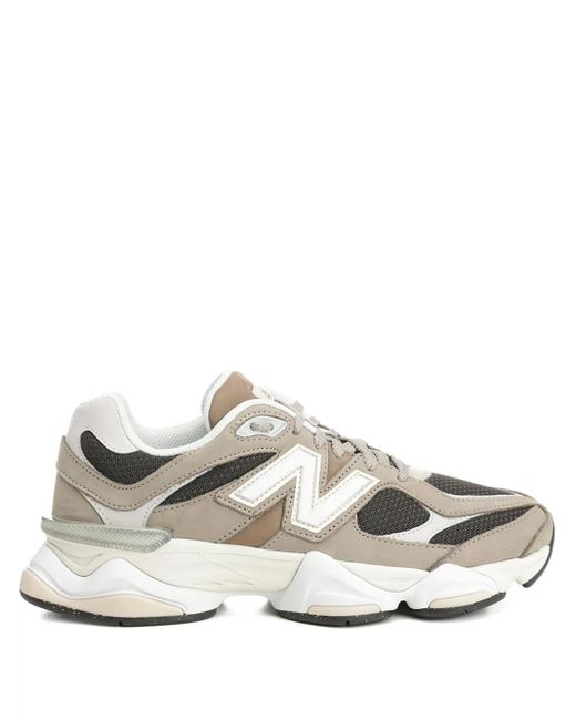 New Balance White 9060 Suede Sneakers