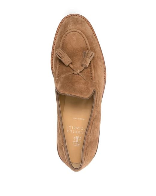 Brunello Cucinelli Brown Suede Leather Loafers for men