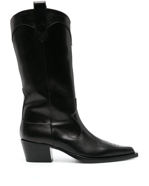 Scarosso Black Dolly 50mm Leather Boots