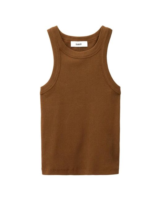 Ba&sh Brown Cynda Ribbed Knit Tank Top