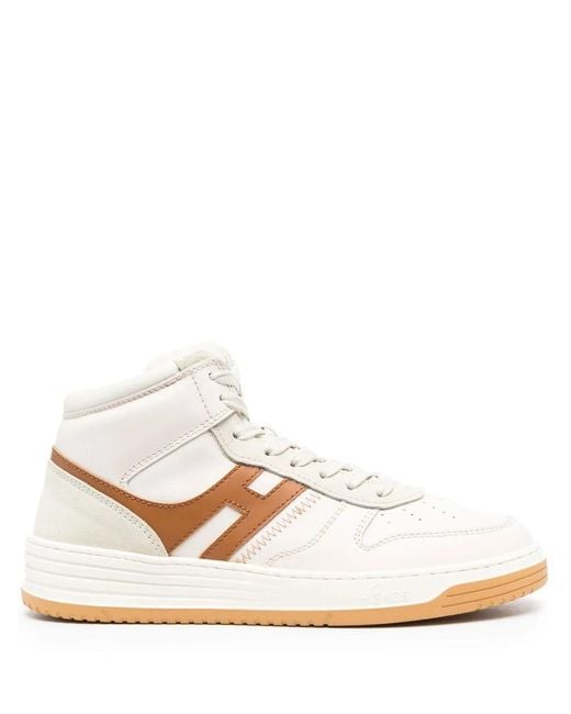 Hogan White Panelled High-Top Sneakers for men