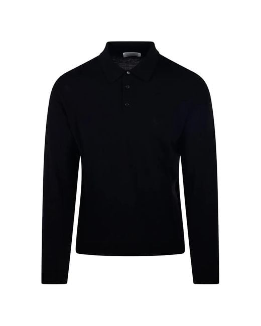 Roberto Collina Blue Long-Sleeve Polo-Collar Sweater for men