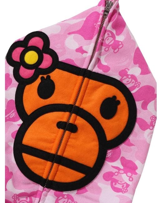 A Bathing Ape Pink Full-Zip Camouflage-Print Hoodie