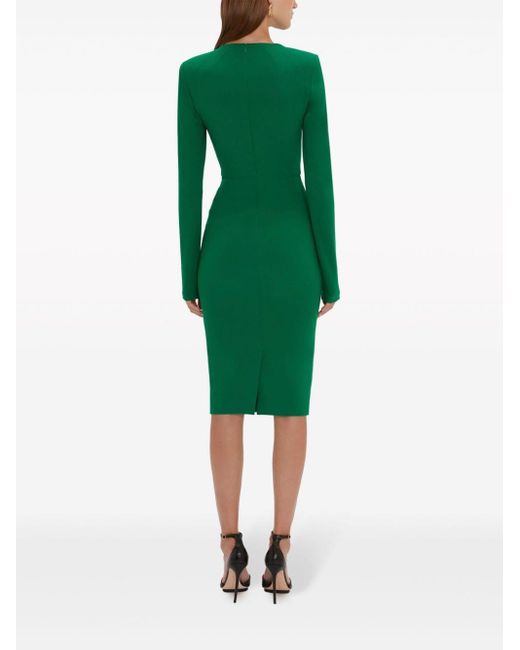 Victoria Beckham Green Kleid mit langen Ärmeln