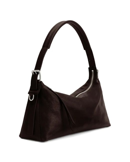 Lemaire Belted Leather Shoulder Bag in Black | Lyst