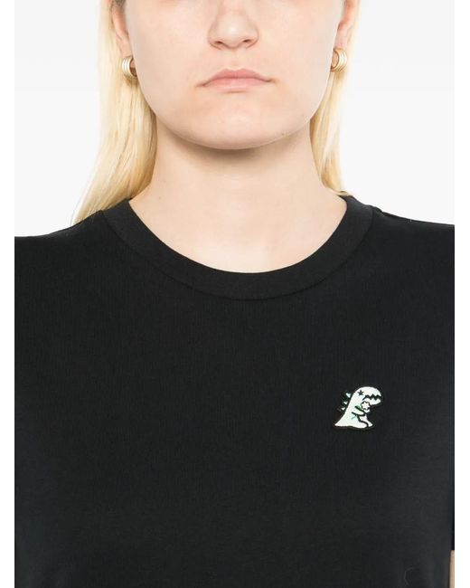SPORT b. by agnès b. Black Flower Dino Patched T-Shirt