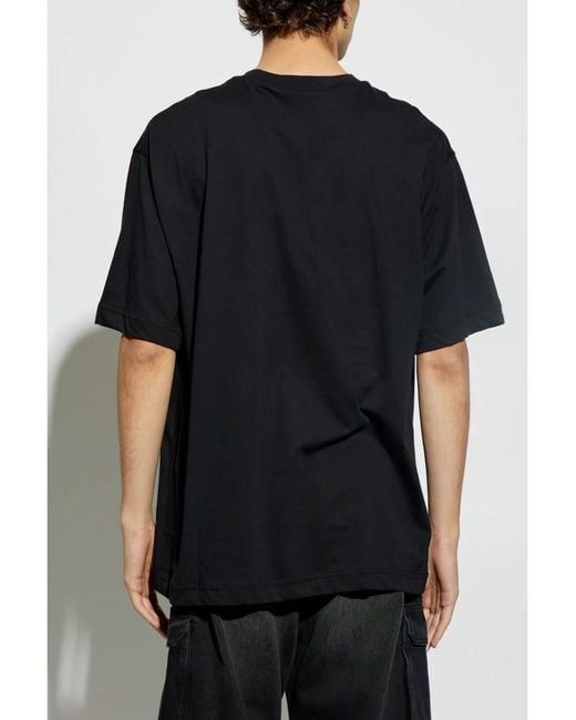 Versace Jeans Couture Black Logo-Patch T-Shirt for men