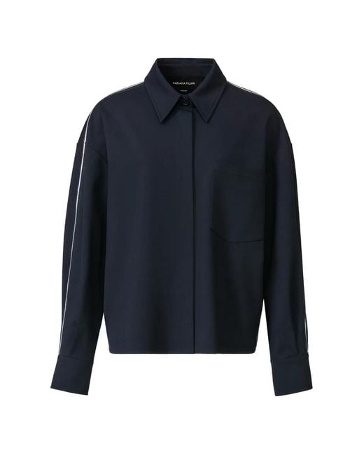Fabiana Filippi Blue Bead-Embellished Drop-Shoulder Jacket