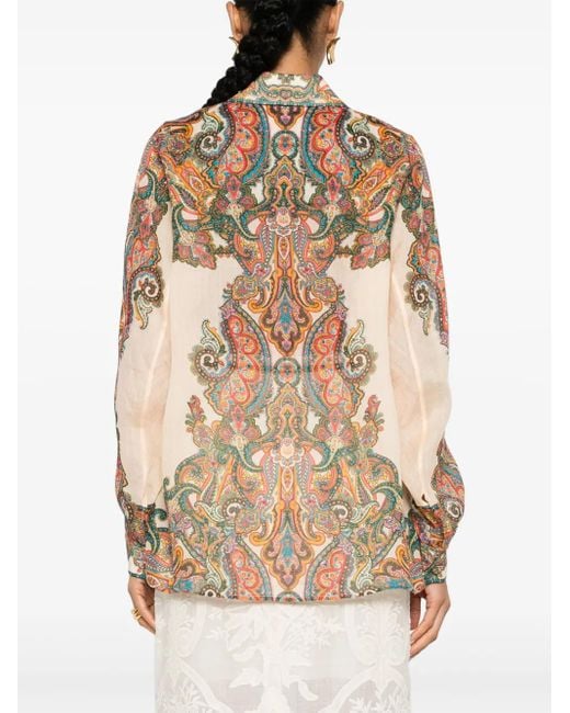 Zimmermann Multicolor Paisley Print Oversized Shirt