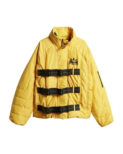 Adidas Yellow Quilted Buckle-Strap Jacket