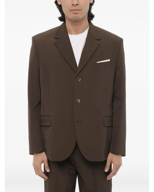 Neil Barrett Brown Notch-Lapel Single-Breasted Blazer for men