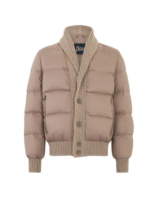 Herno Natural Shawl-Collar Padded Jacket for men