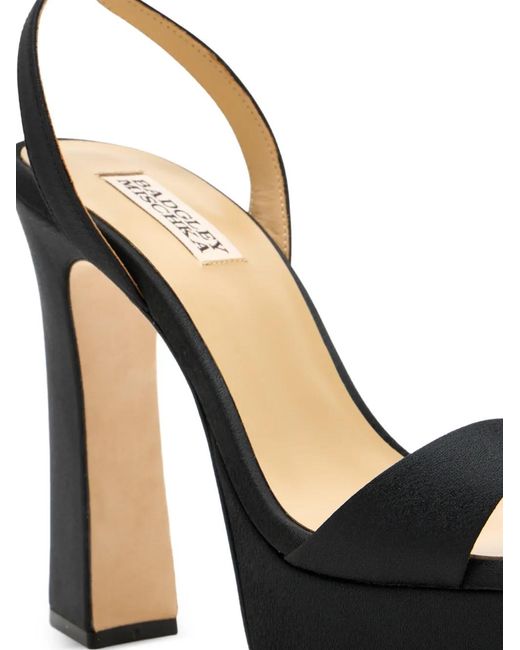 Badgley Mischka Black Caia Platform-Heel Ankl- Strap Sandals
