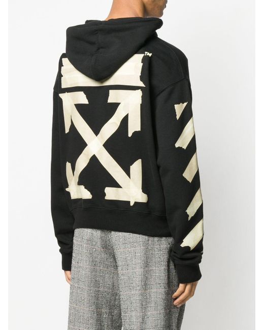 Off-White c/o Virgil Abloh Cotton Tape Arrows Oversized Hoodie in Black ...