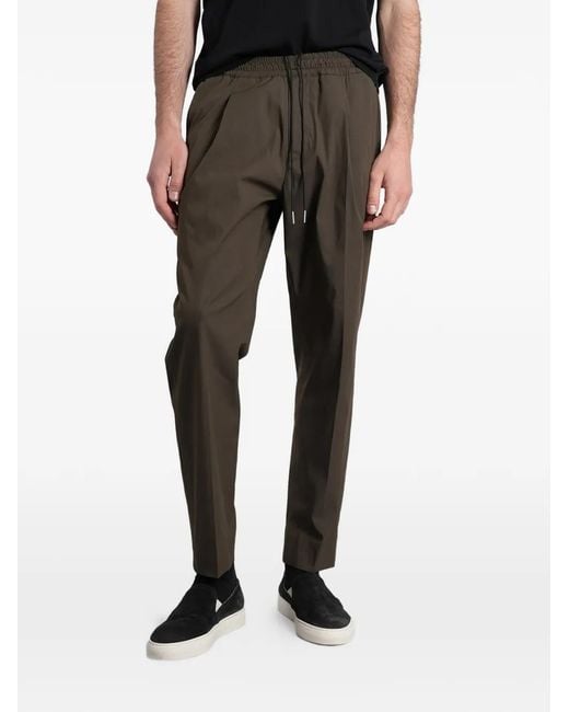 Low Brand Black Tokyo Drawstring-Waist Pleated Trousers for men