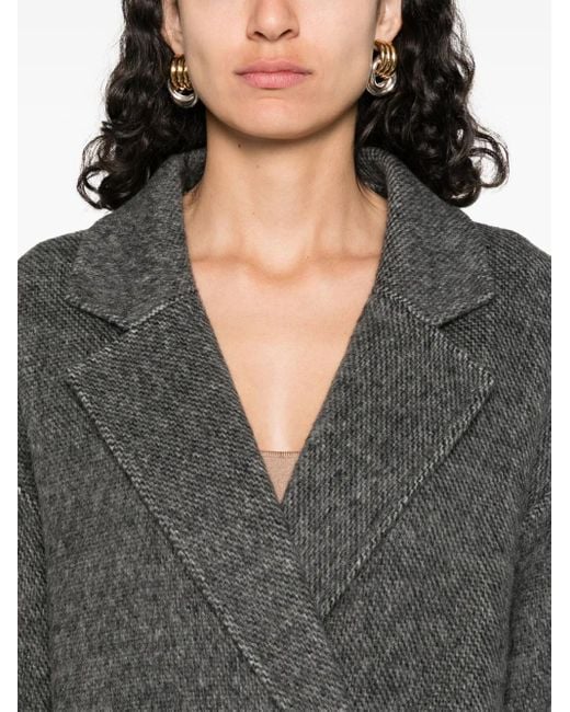 Soft Goat Gray Herringbone Coat