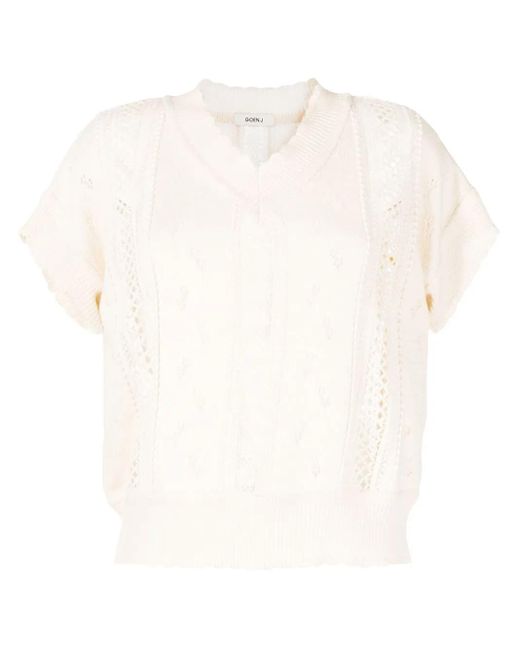 Pull Sans Manches À Col V Goen.J en coloris White