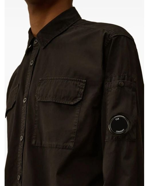 C P Company Black Pocket Detail Shirt for men