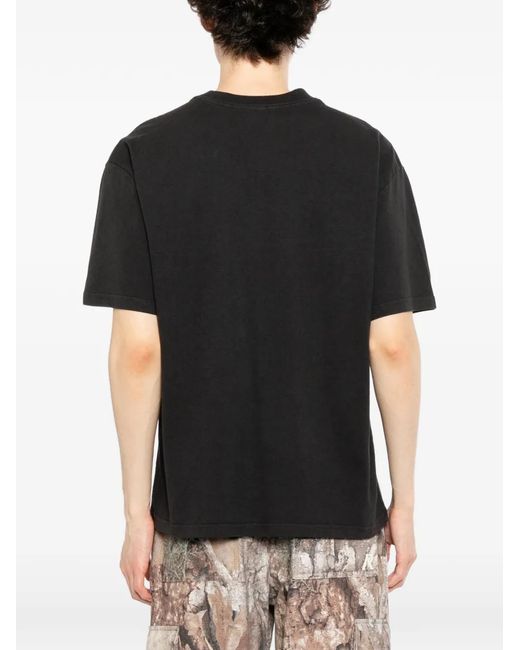 Melt Black Graphic-Print Round Neck T-Shirt for men