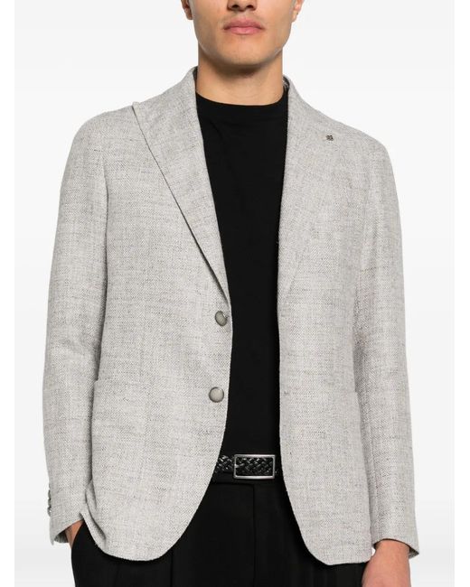 Tagliatore White Button Jacket for men