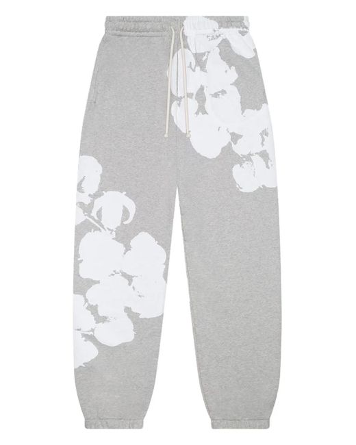 DENIM TEARS White Big Cotton Wreath Track Pants for men