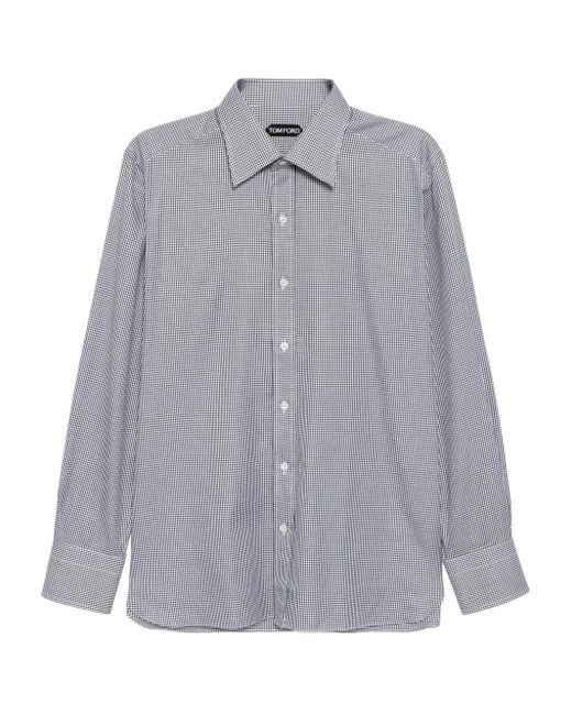 メンズ Tom Ford チェック シャツ Gray