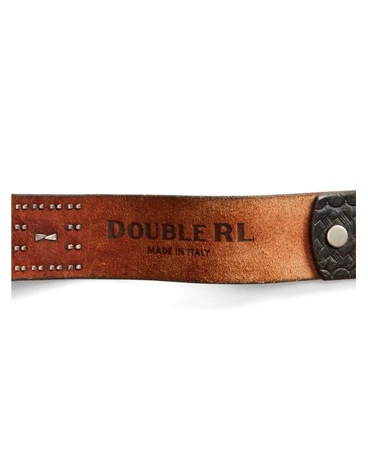 RRL White Studded Leather Belt for men