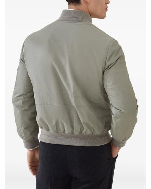 Bomber Con Zip di Brunello Cucinelli in Gray da Uomo
