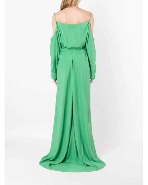 Amir Slama Green Cold-Shoulder Floor Length Dress