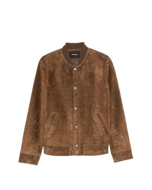 Yves Salomon Brown Brandy Calf Wool Polyamide Jacket for men