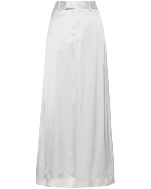 MM6 by Maison Martin Margiela White Tailored Satin Wrap Skirt