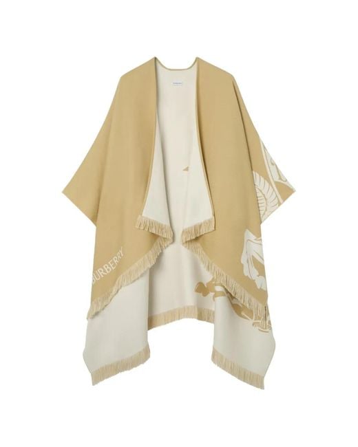 Burberry White Knight Wool-Silk-Cashmere Cape