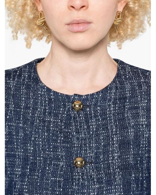 Veste En Tweed À Boutonnière Devant FRAME en coloris Blue