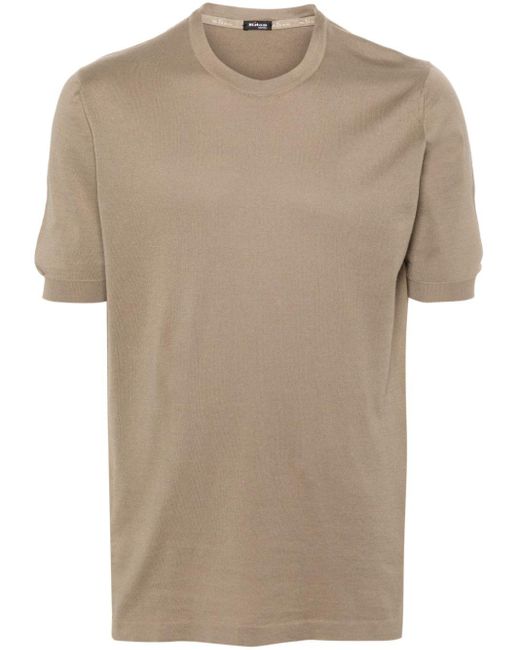 Kiton Natural Fine-ribbed T-shirt for men