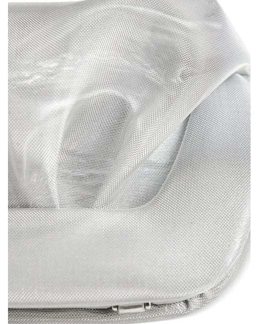 THEMOIRÈ Gray Ruched-Detail Clutch Bag