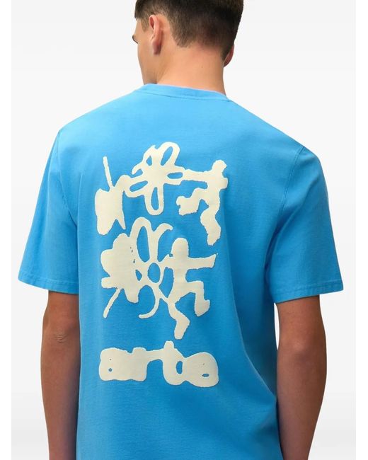 Arte' Blue Short-Sleeves Graphic T-Shirt for men